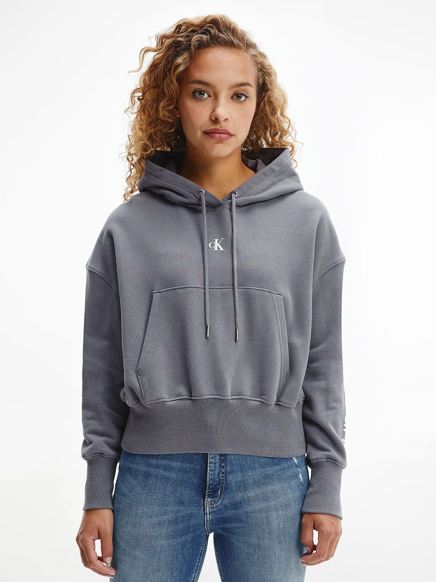 CALVIN KLEIN JEANS | Kapuzensweater - Hoodie | grau